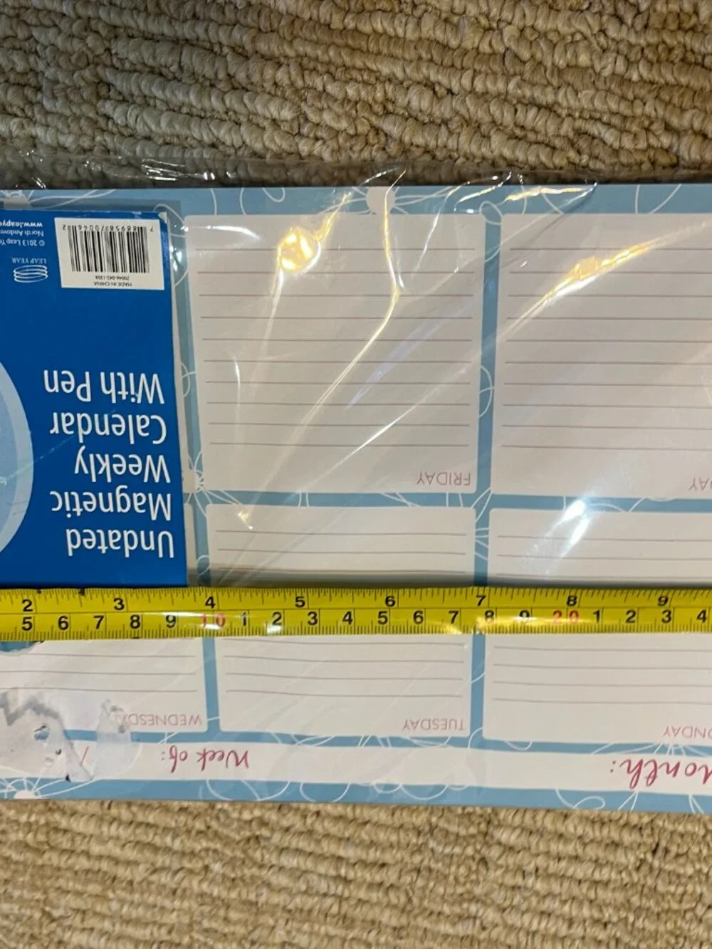 Weekly Magnetic Calendar Planner‎ 52 Sheets With Pen (new)